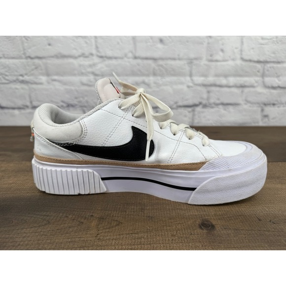 Nike Court Legacy Lift Platform White Black Women's Sneakers Shoes 8 DM7590-100 - Picture 8 of 13